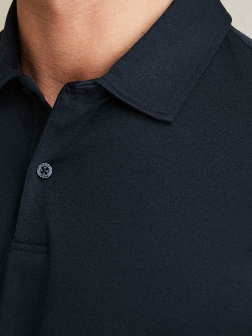 Men Cotton Short-Sleeve Polo Shirt in Navy