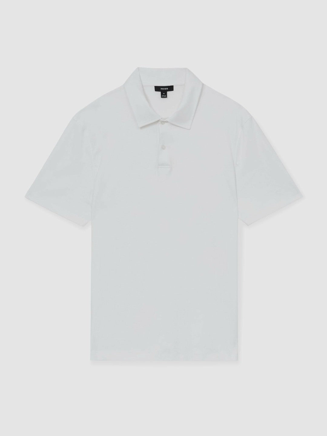 Men Cotton Short-Sleeve Polo Shirt in White