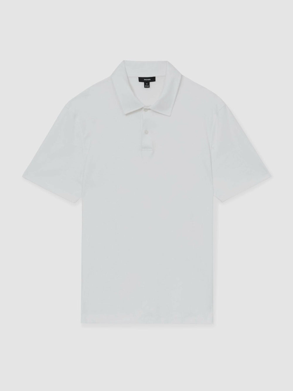 Men Cotton Short-Sleeve Polo Shirt in White