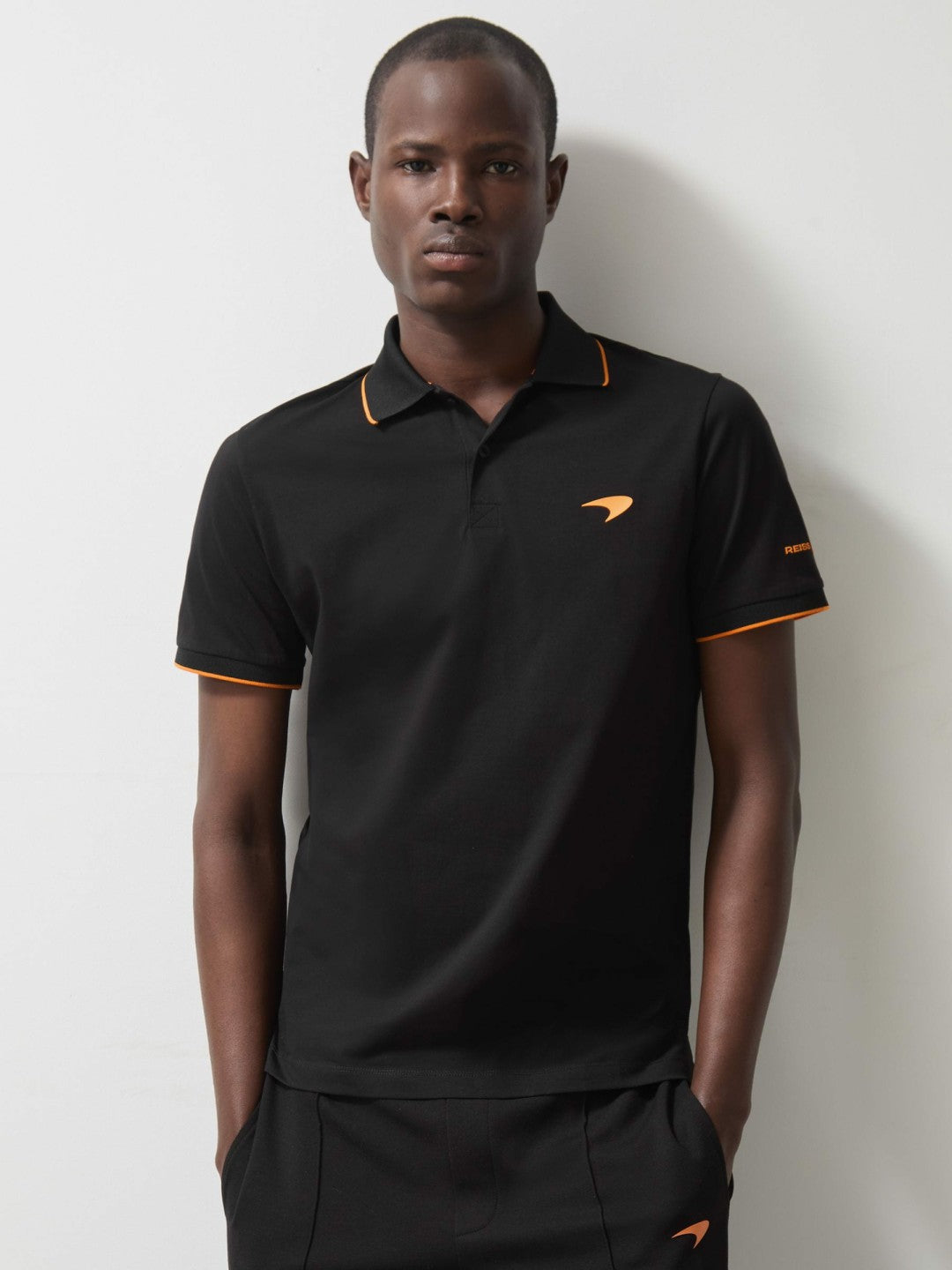 Men McLaren F1 Team Cotton Polo Shirt in Black
