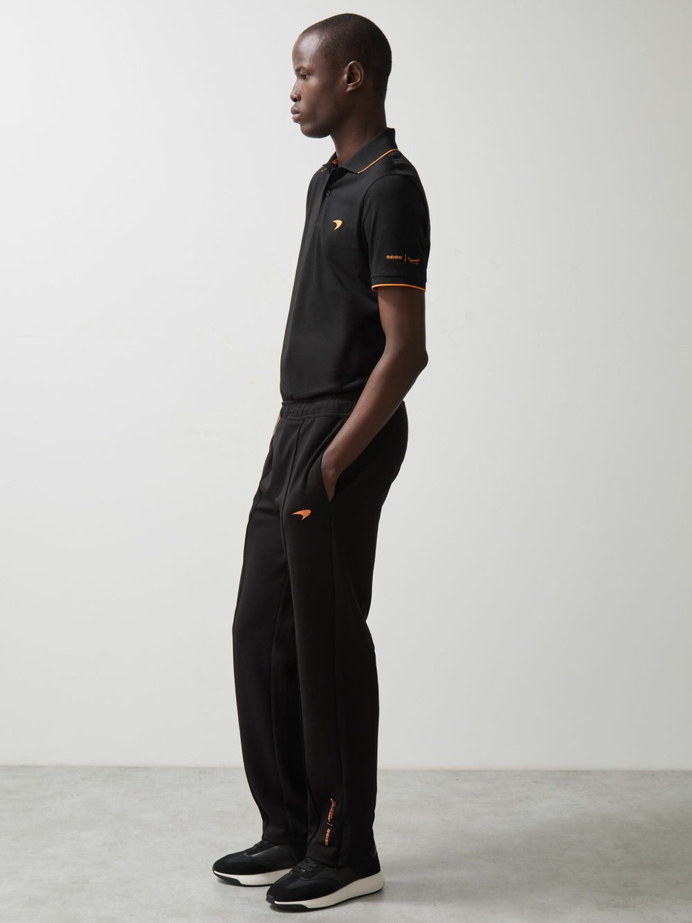 Men McLaren F1 Team Cotton Polo Shirt in Black