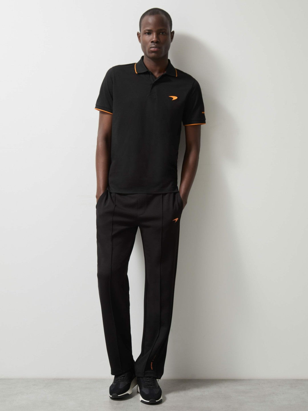 Men McLaren F1 Team Cotton Polo Shirt in Black