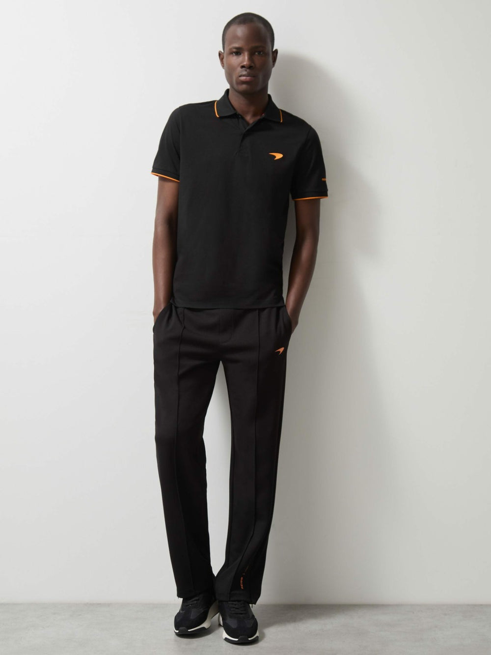 Men McLaren F1 Team Cotton Polo Shirt in Black