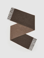 Men Wool and Cashmere Scarf in Taupe