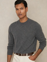 Men Leather Reversible Belt in Stone/Dark Brown