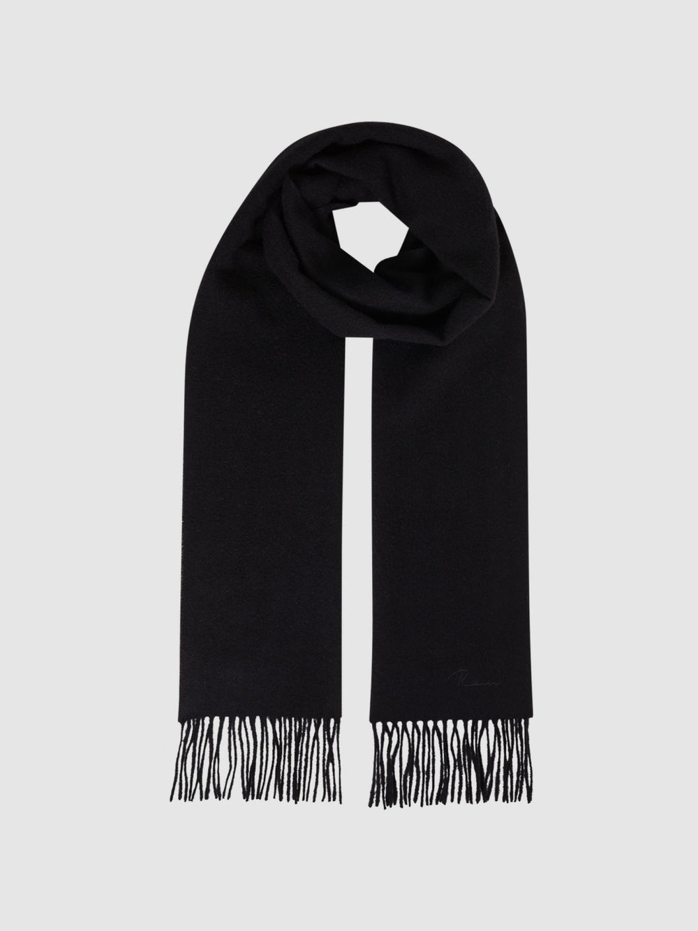 Men Wool and Cashmere Scarf in Black