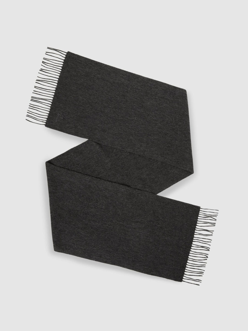Men Wool and Cashmere Scarf in Charcoal