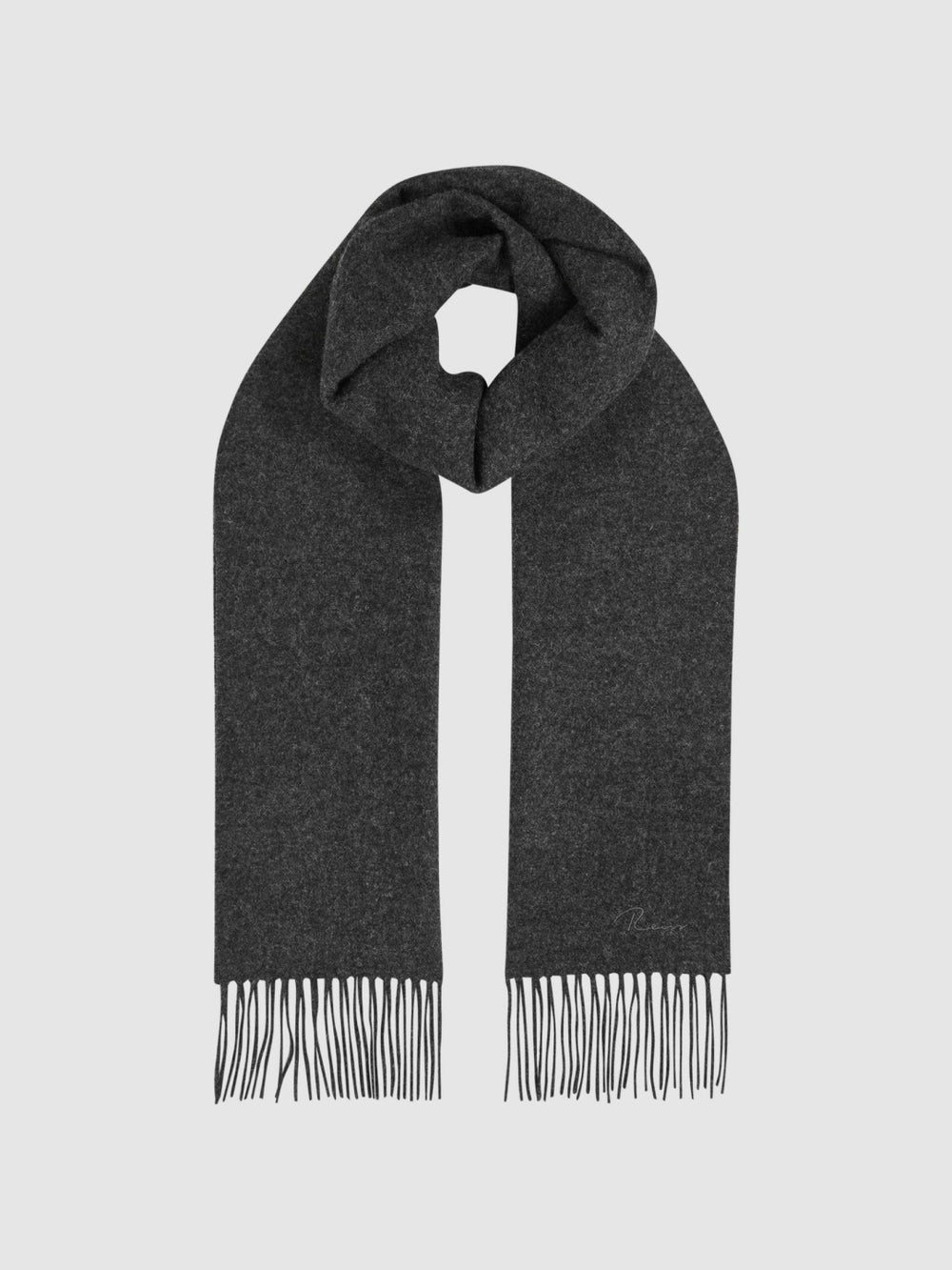 Men Wool and Cashmere Scarf in Charcoal