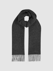 Men Wool and Cashmere Scarf in Charcoal