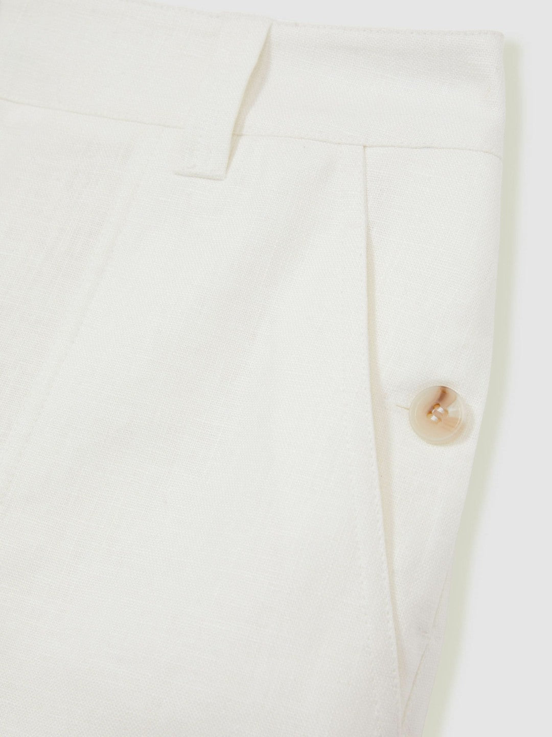 Women Linen Shorts in White
