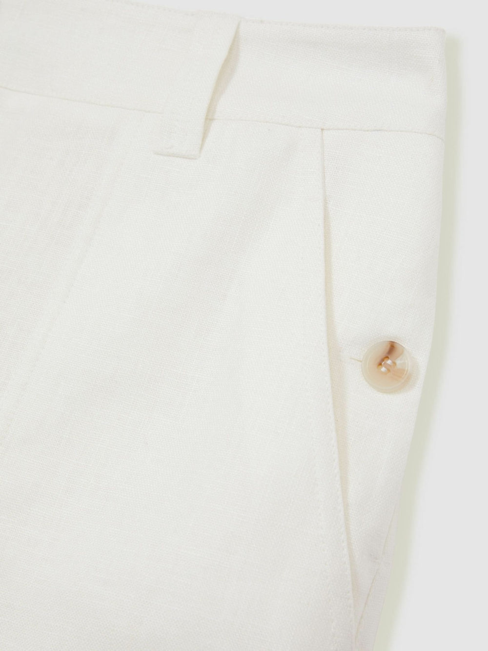 Women Linen Shorts in White