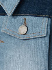 Children & Baby 9-13 yrs Patchwork Two-Tone Denim Jacket in Blue