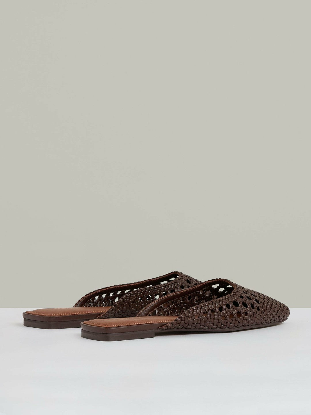 Women Woven Slip-On Mules in Chocolate