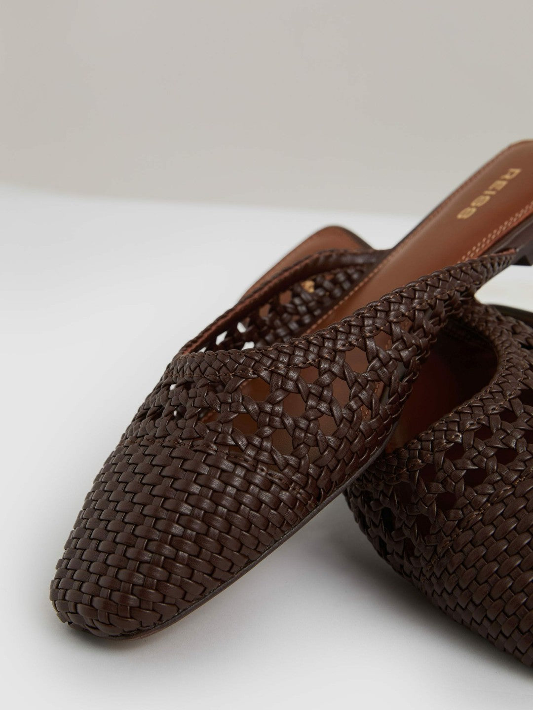 Women Woven Slip-On Mules in Chocolate