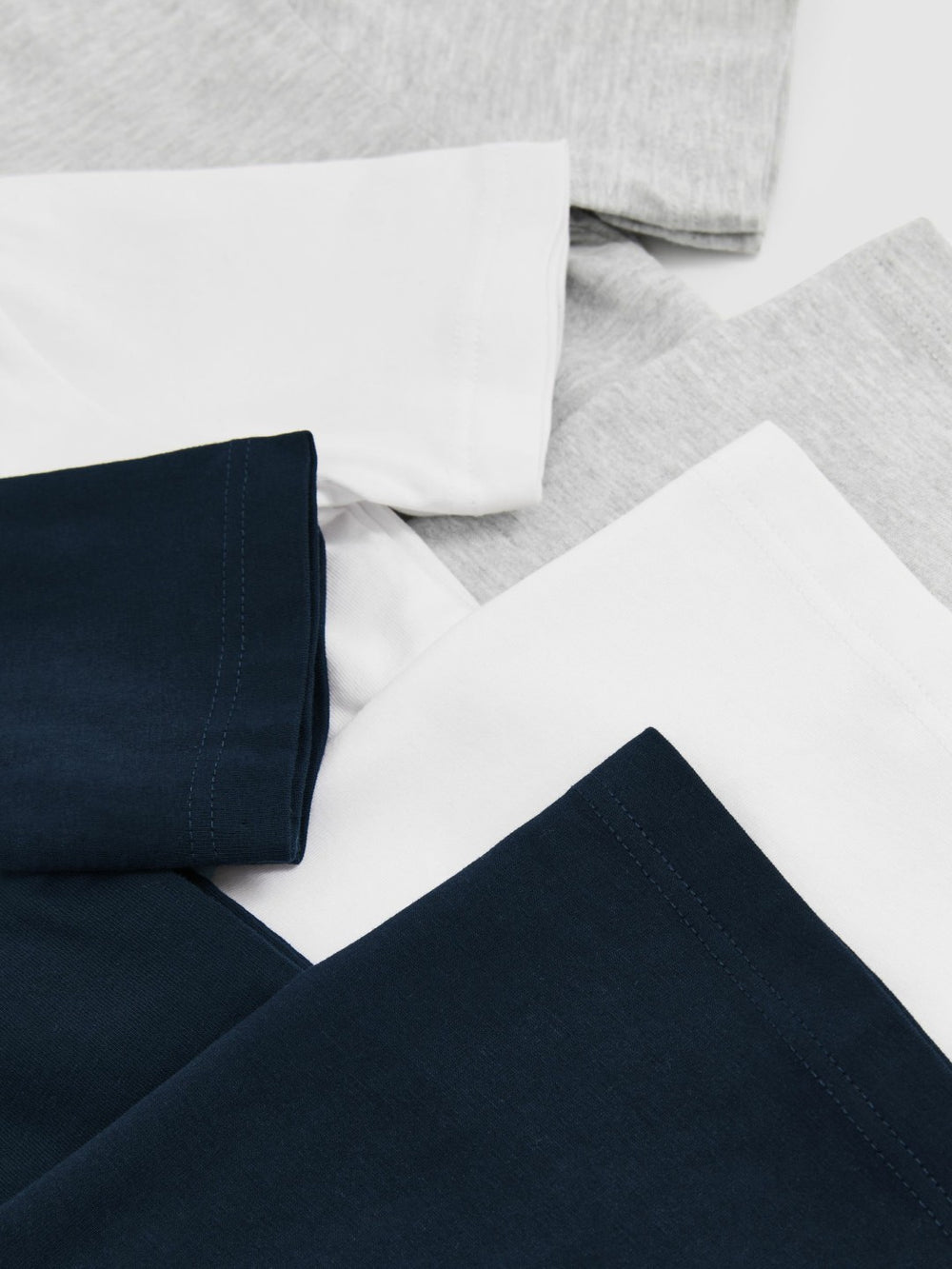 Children & Baby 3-9 yrs Cotton Crew-Neck T-Shirts 3 Pack in White/Navy/Soft Grey