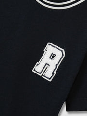 Children & Baby 3-9 yrs Cotton Letter Patch T-Shirt in Navy