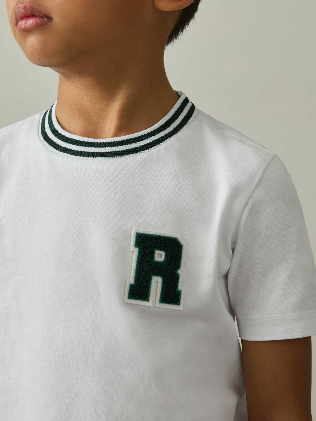 Children & Baby 9-13 yrs Cotton Letter Patch T-Shirt in White