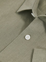 Children & Baby 3-9 yrs Short Sleeve Linen Shirt in Thyme Green