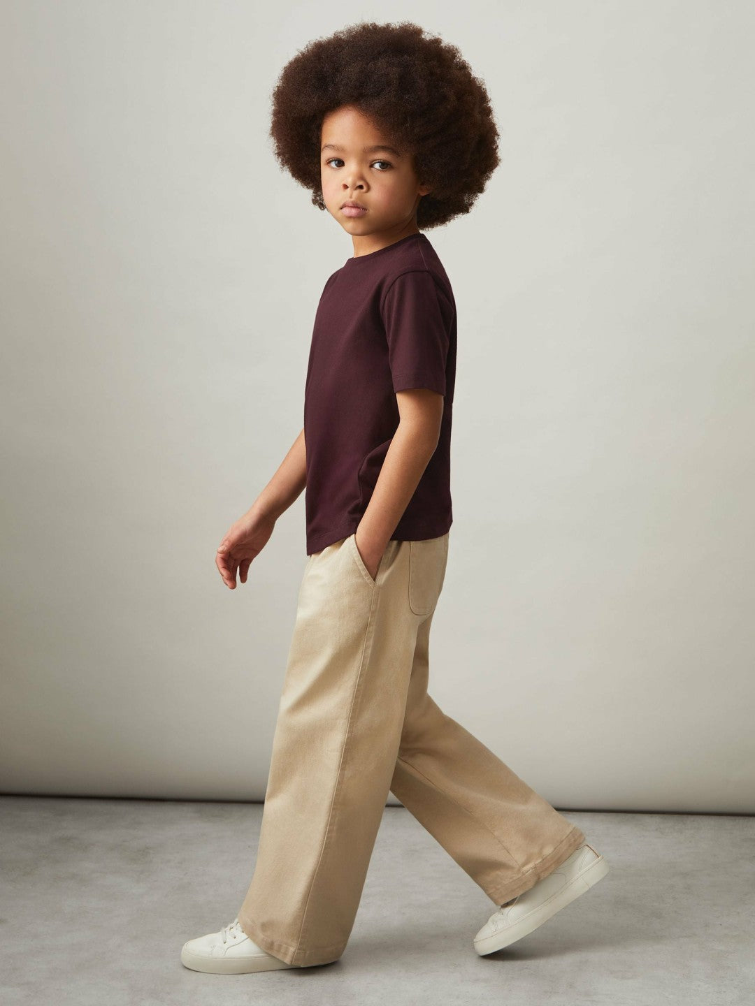 Children & Baby 3-9 yrs Cotton Crew-Neck T-Shirt in Bordeaux