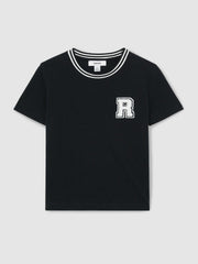 Children & Baby 9-13 yrs Cotton Letter Patch T-Shirt in Navy