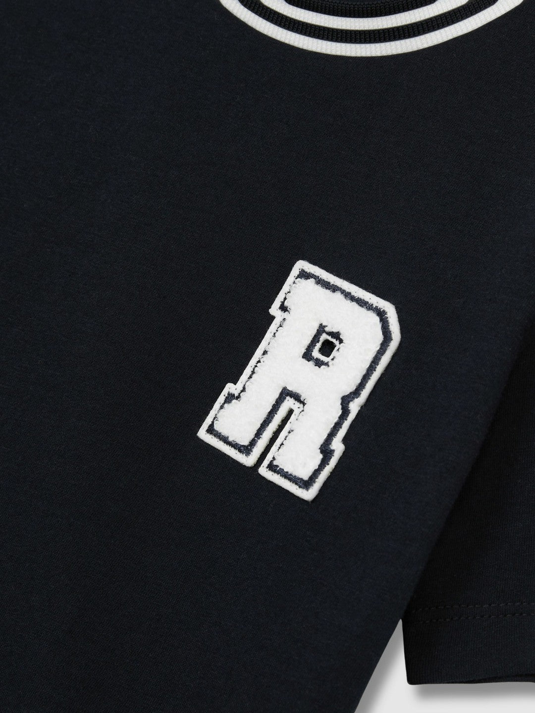 Children & Baby 9-13 yrs Cotton Letter Patch T-Shirt in Navy