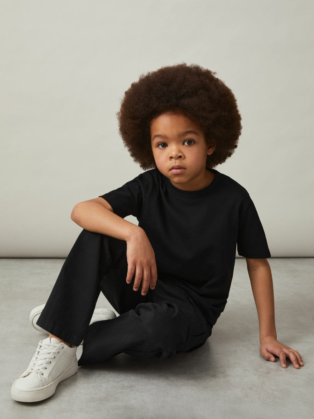 Children & Baby 3-9 yrs Cotton Crew-Neck T-Shirt in Black