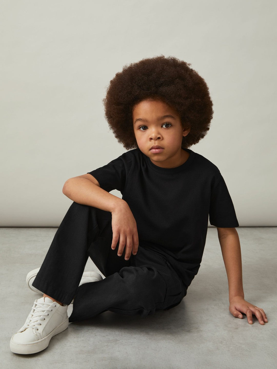 Children & Baby 3-9 yrs Cotton Crew-Neck T-Shirt in Black
