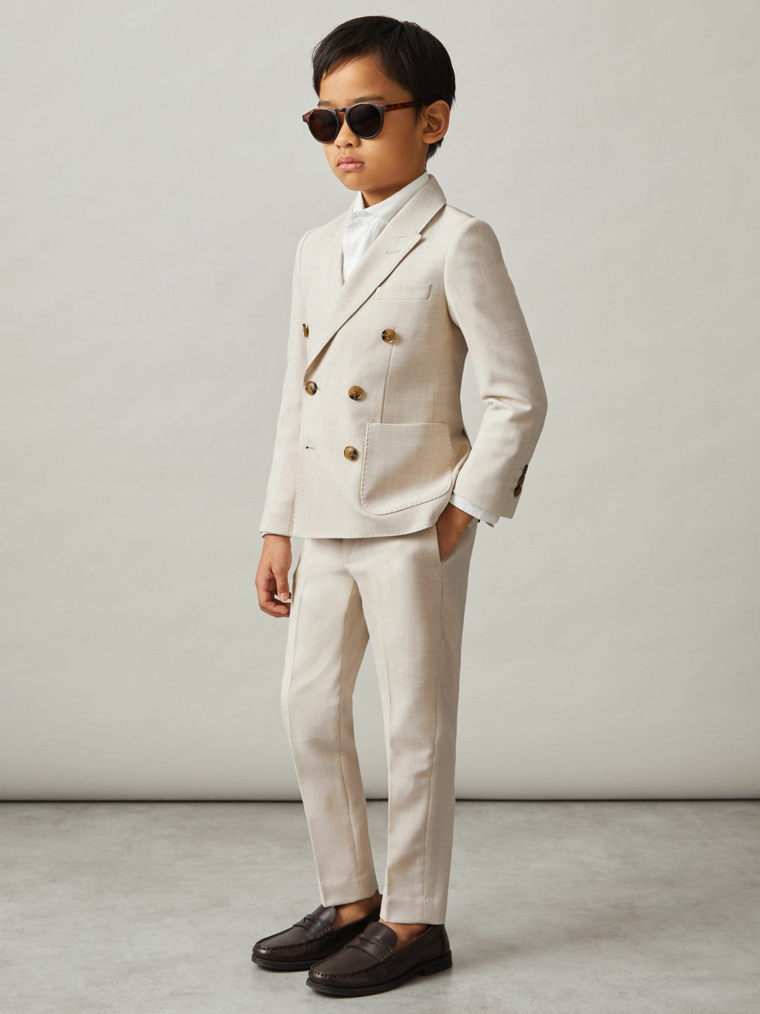 Children & Baby 3-9 yrs Slim-Fit Trousers With Wool in Stone