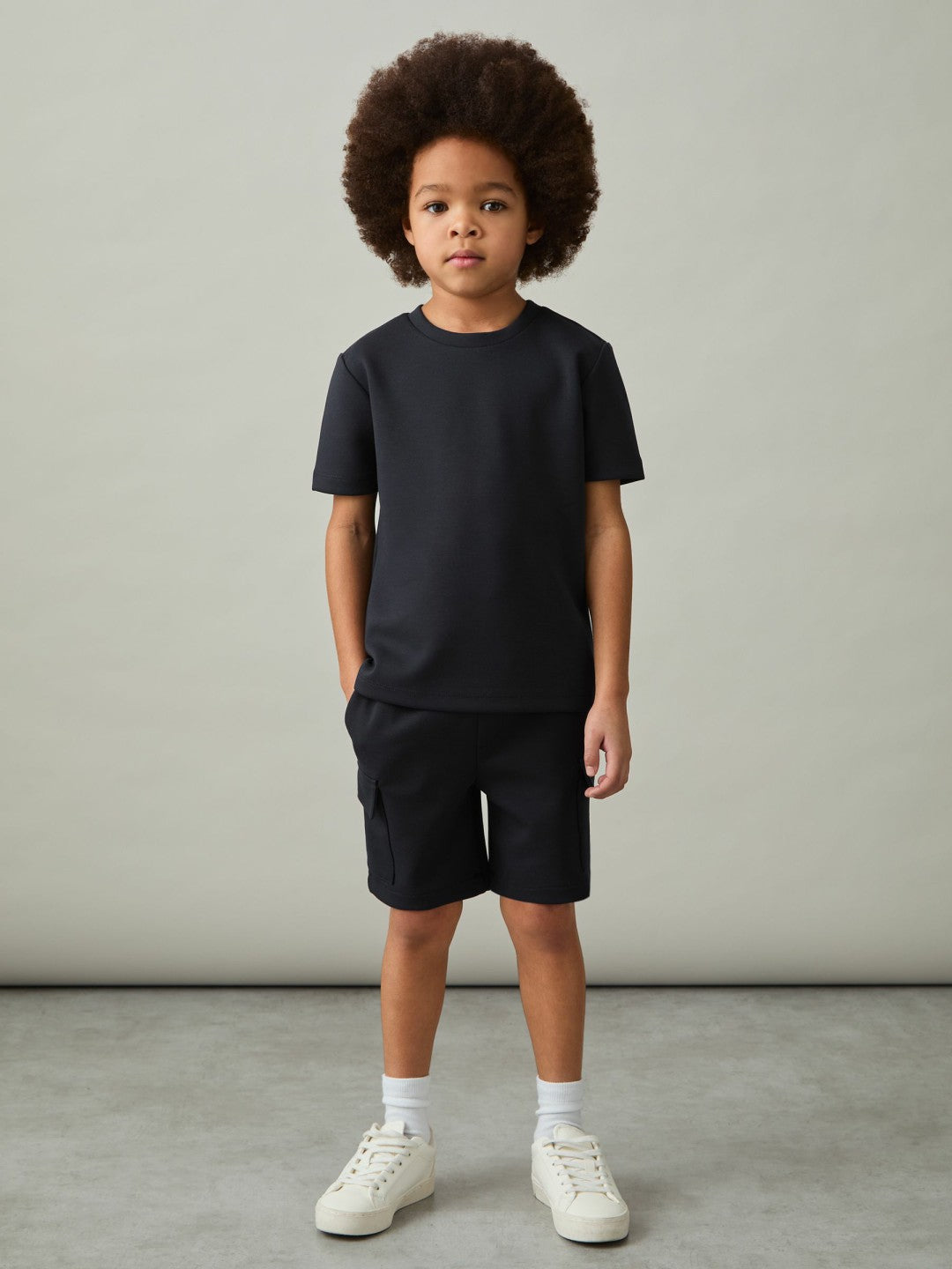 Children & Baby 3-9 yrs Interlock-Jersey Crew-Neck T-Shirt in Navy