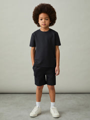 Children & Baby 3-9 yrs Interlock-Jersey Crew-Neck T-Shirt in Navy