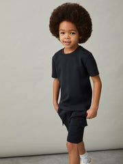 Children & Baby 3-9 yrs Interlock-Jersey Crew-Neck T-Shirt in Navy