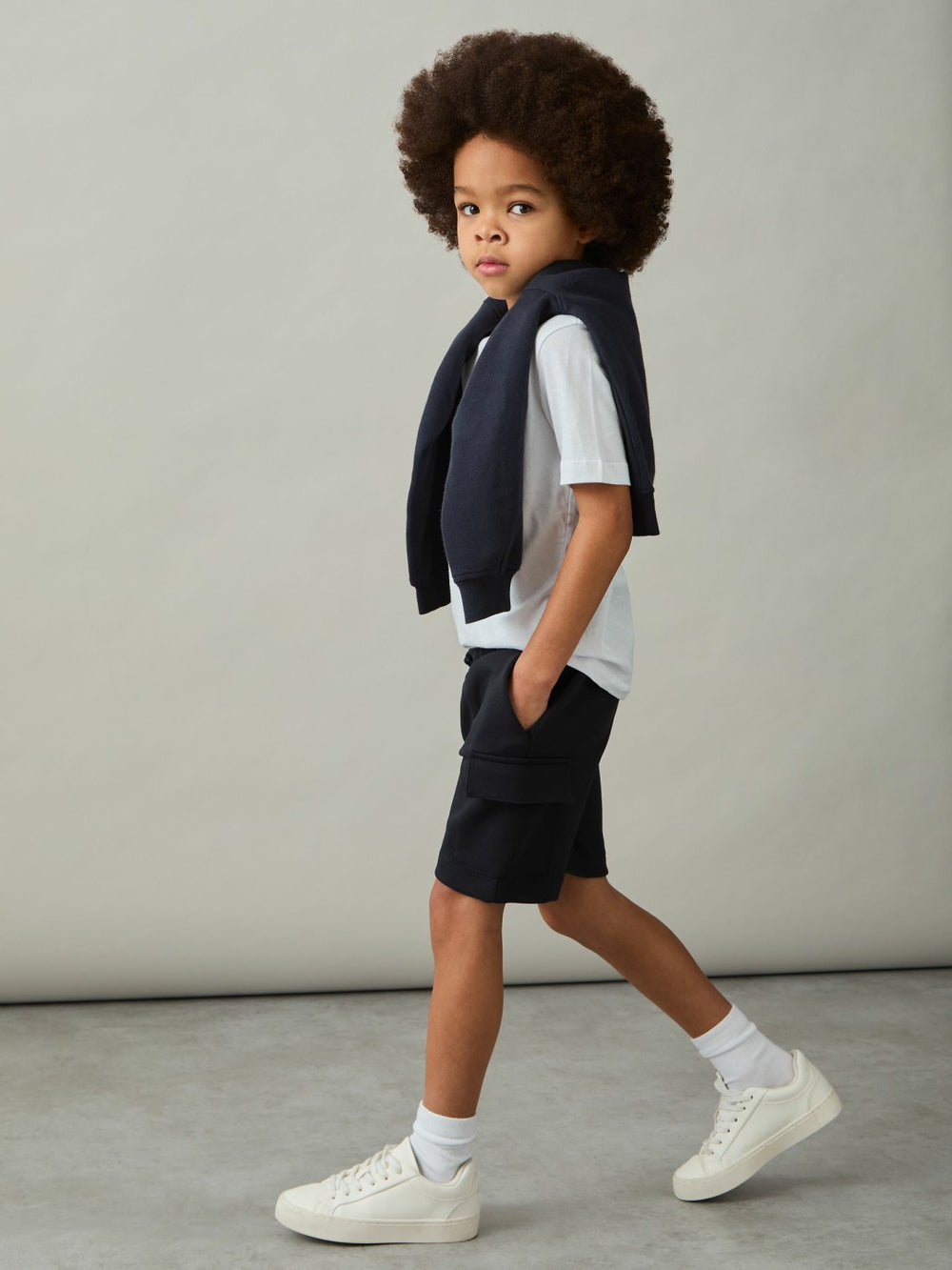 Children & Baby 9-13 yrs Interlock-Jersey Cargo Shorts in Navy
