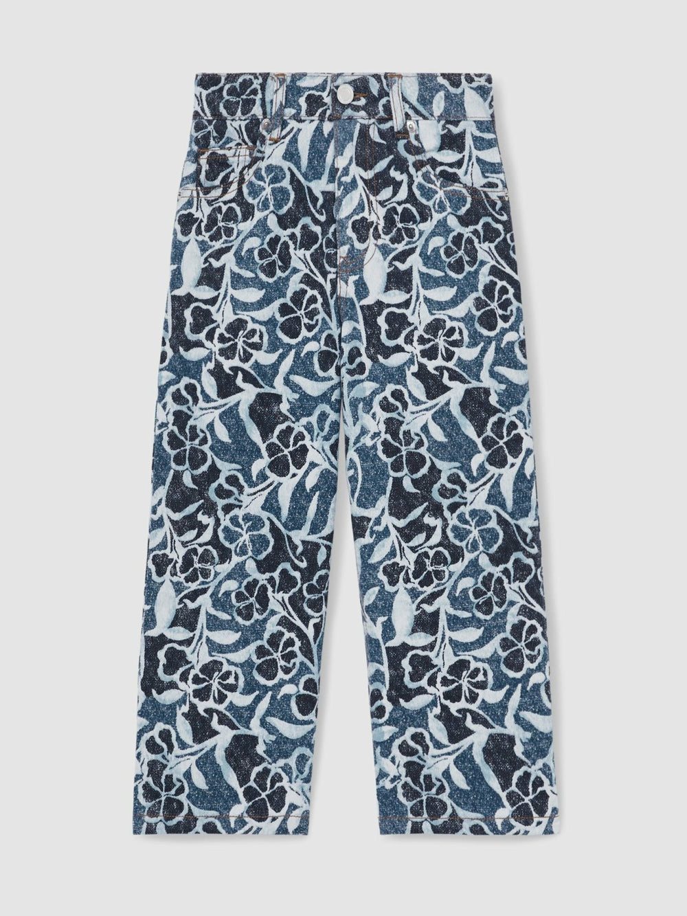 Children & Baby 9-13 yrs Floral-Print Straight-Leg Jeans in Blue