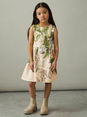 Children & Baby 4-9 yrs Floral Scuba Sleeveless Dress in Pink Print