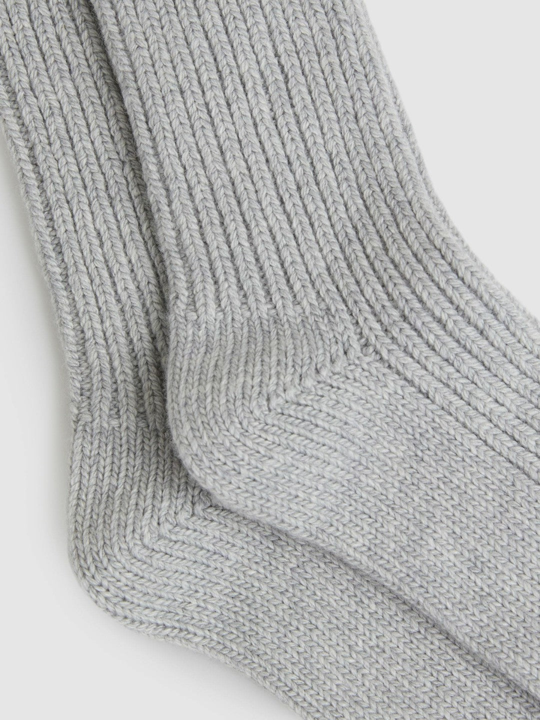 Women Rib-Knit Socks With Cashmere in Grey