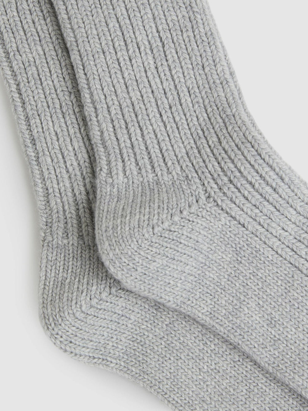 Women Rib-Knit Socks With Cashmere in Grey