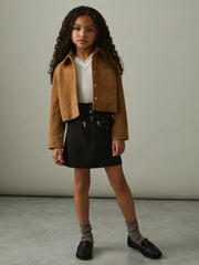 Children & Baby 4-9 yrs Piqué Zip-Detail Mini Skirt in Black