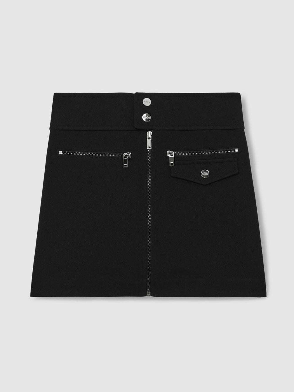 Children & Baby 13-14 yrs Piqué Zip-Detail Mini Skirt in Black
