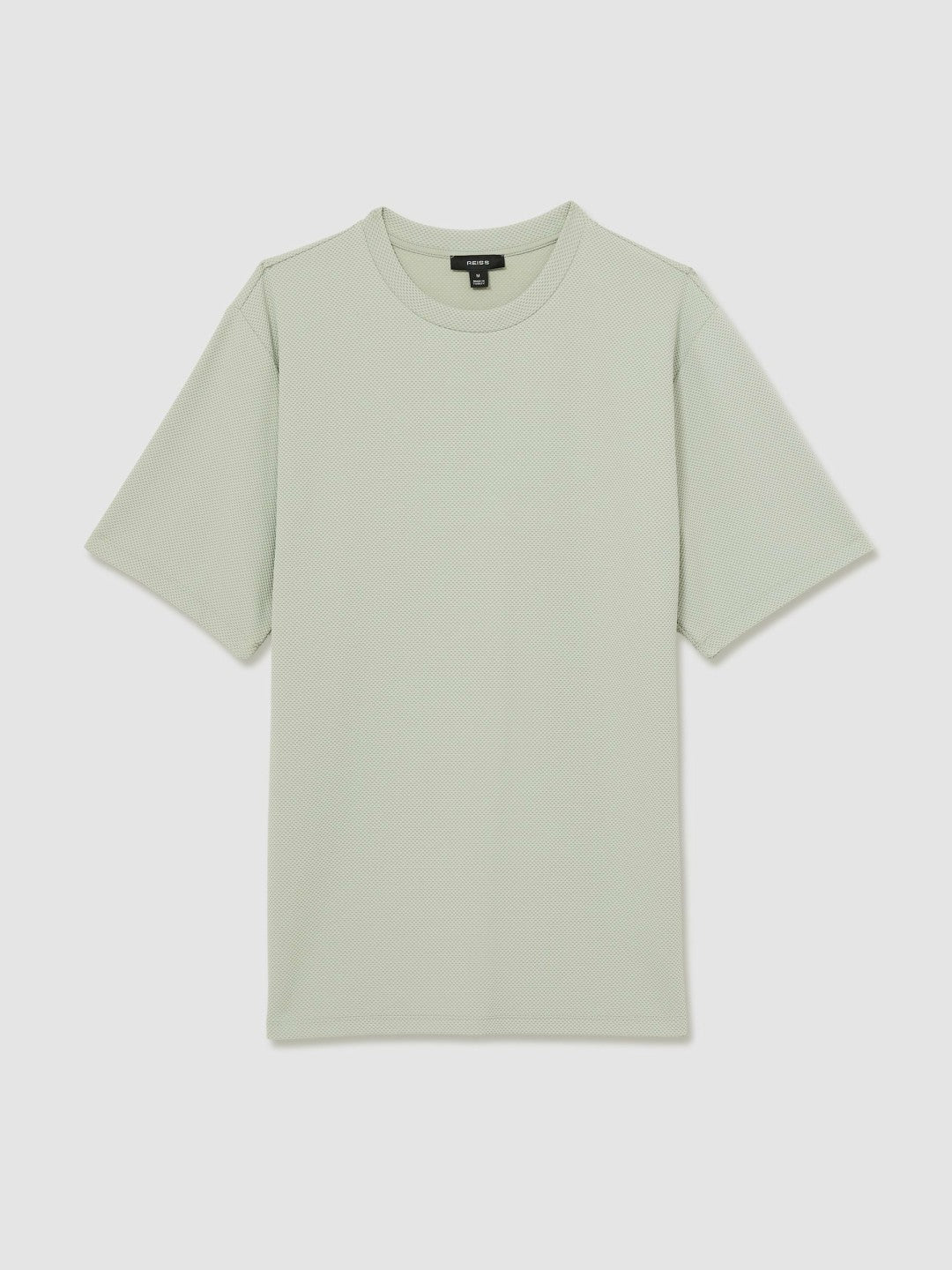 Men Textured Crew-Neck T-Shirt in Sage Green