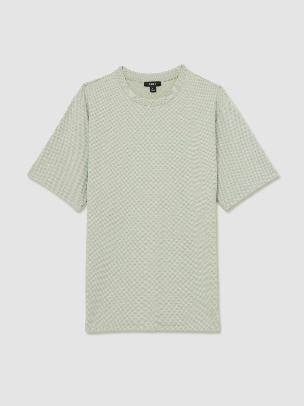 Men Textured Crew-Neck T-Shirt in Sage Green