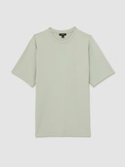 Men Textured Crew-Neck T-Shirt in Sage Green