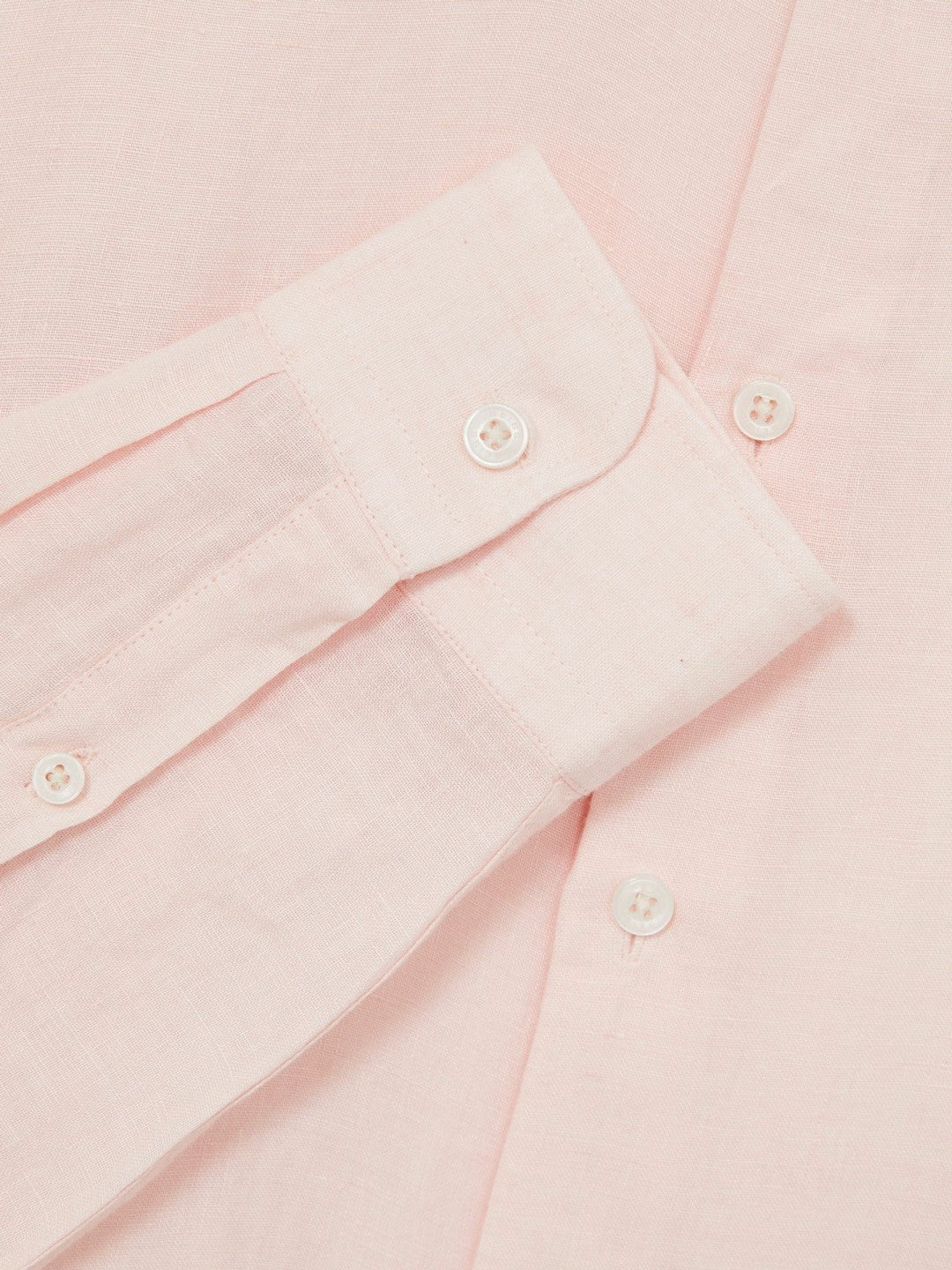 Men Linen Button-Through Shirt in Prep Pink