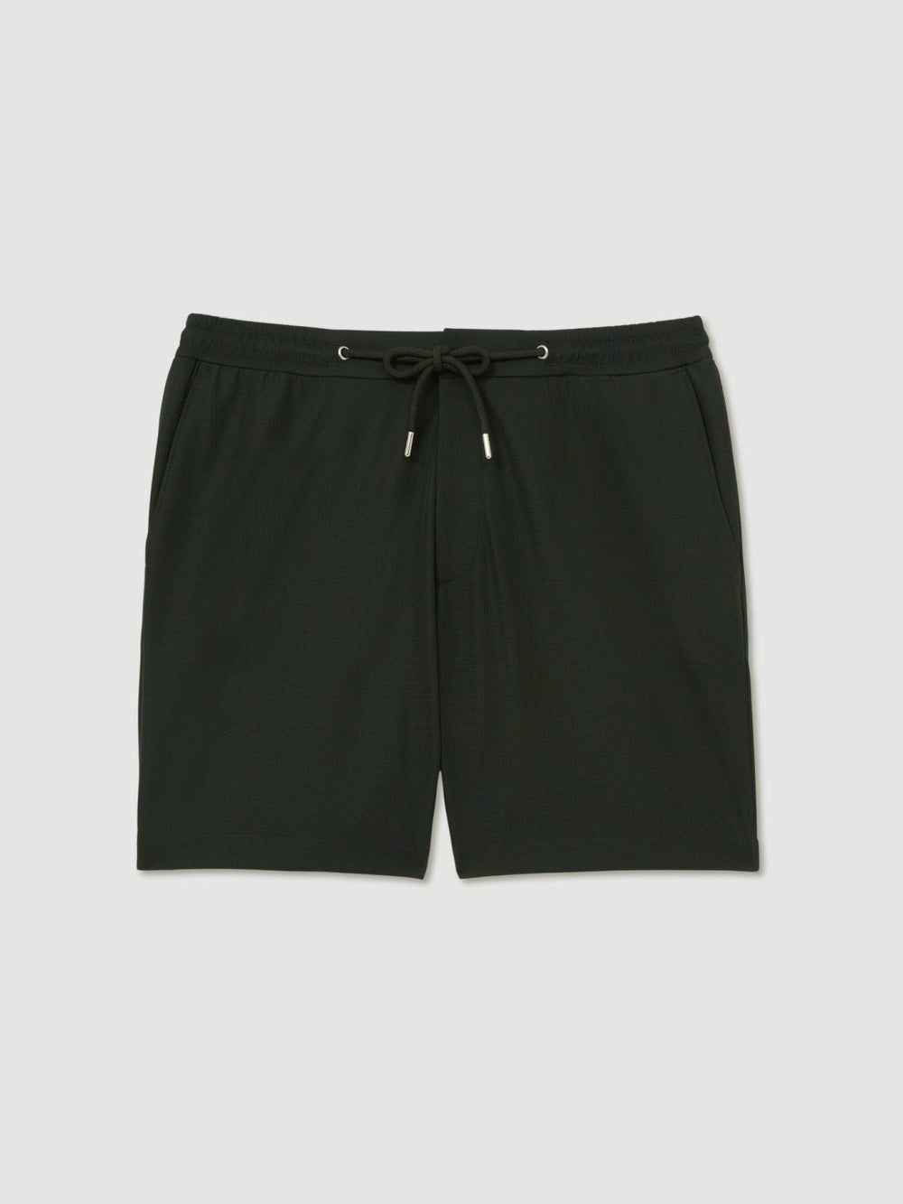 Men Textured Drawstring Shorts in Dark Green