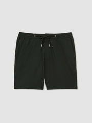 Men Textured Drawstring Shorts in Dark Green
