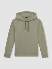 Men Interlock Jersey Drawstring Hoodie in Sage
