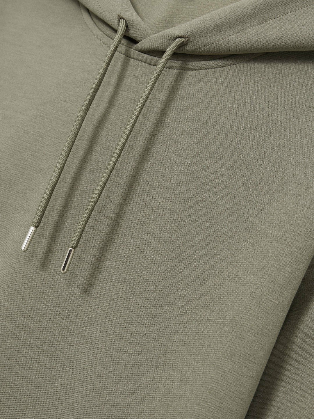 Men Interlock Jersey Drawstring Hoodie in Sage