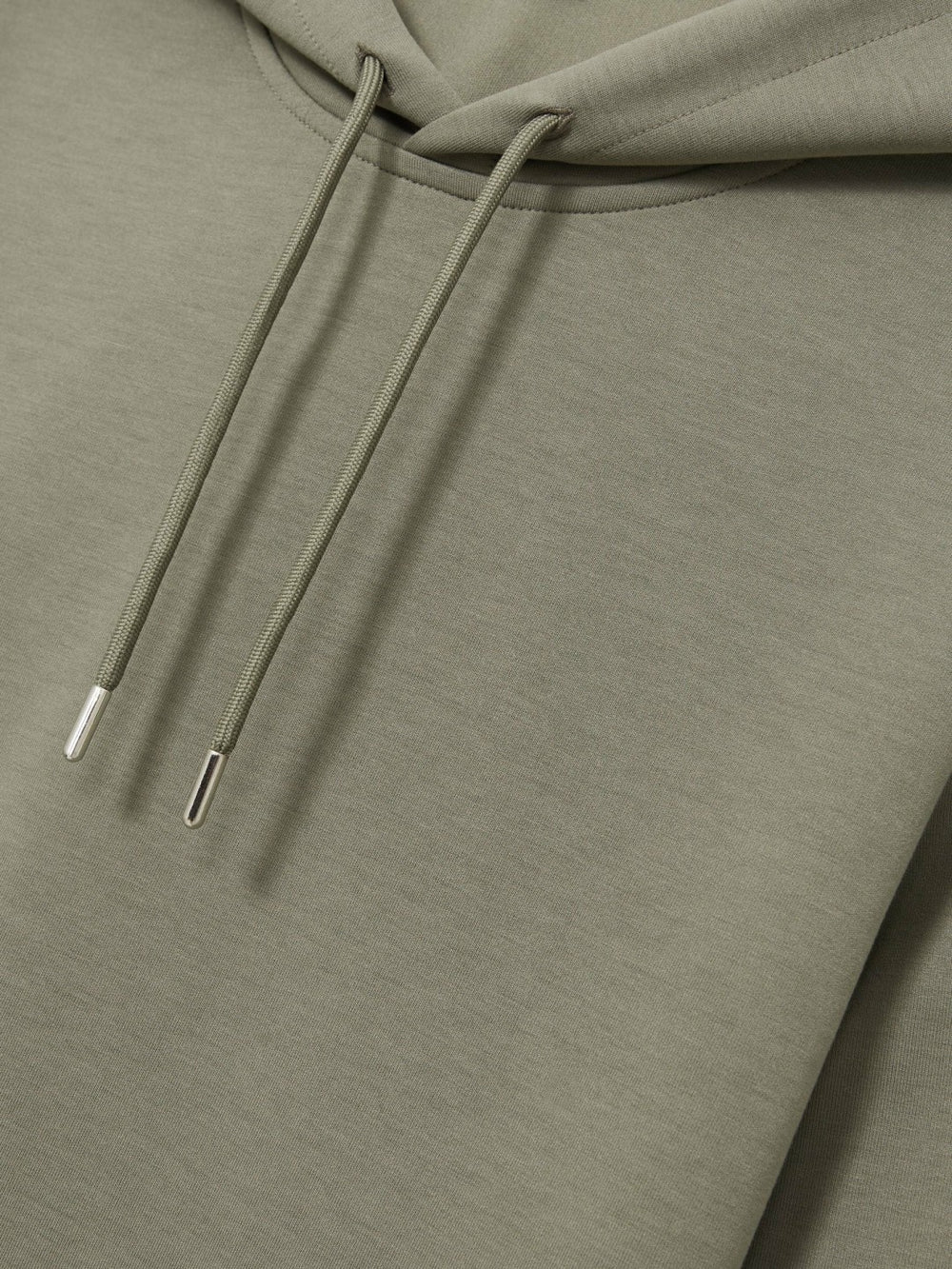 Men Interlock Jersey Drawstring Hoodie in Sage