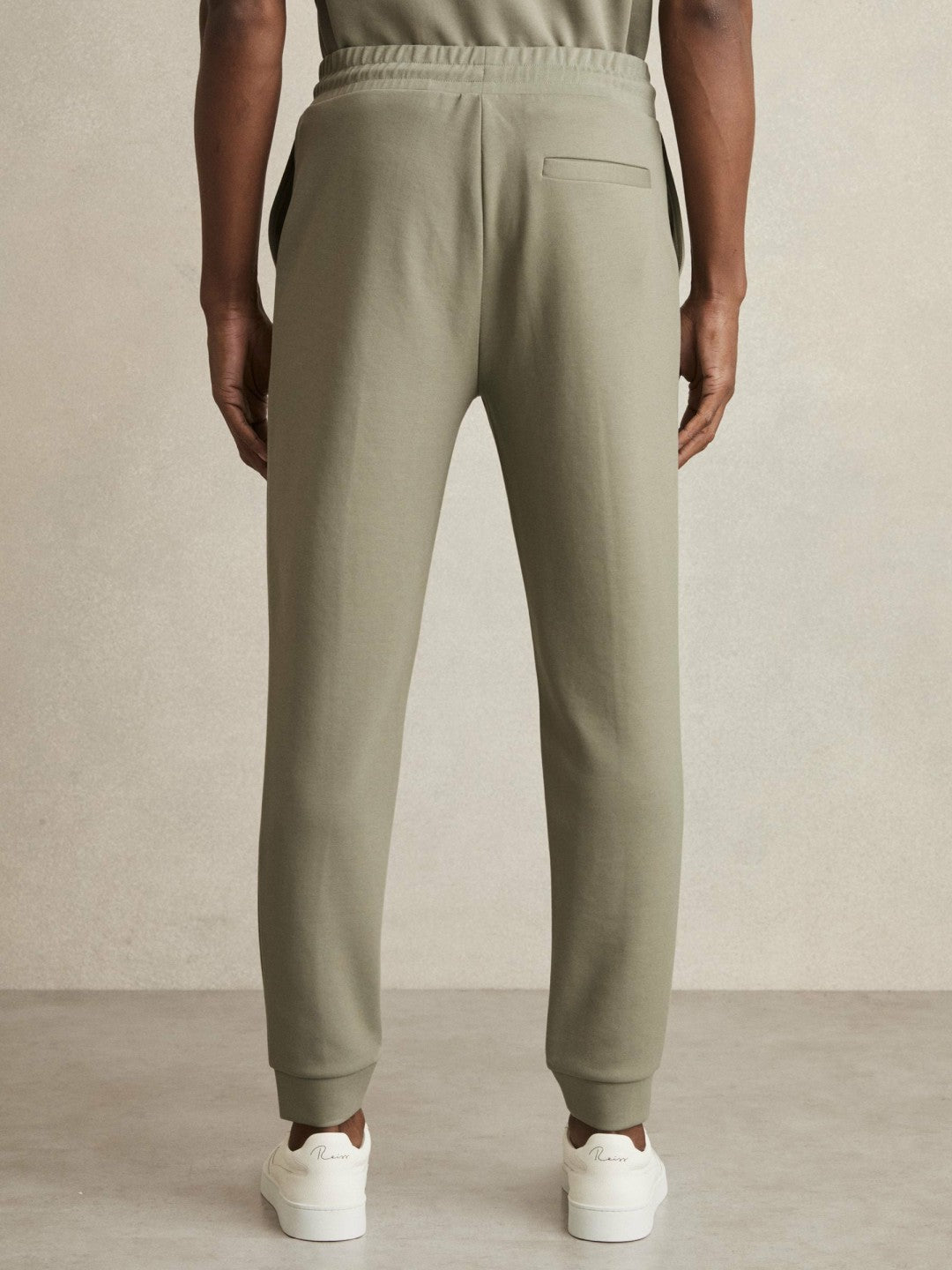 Men Drawstring Jersey Joggers in Sage
