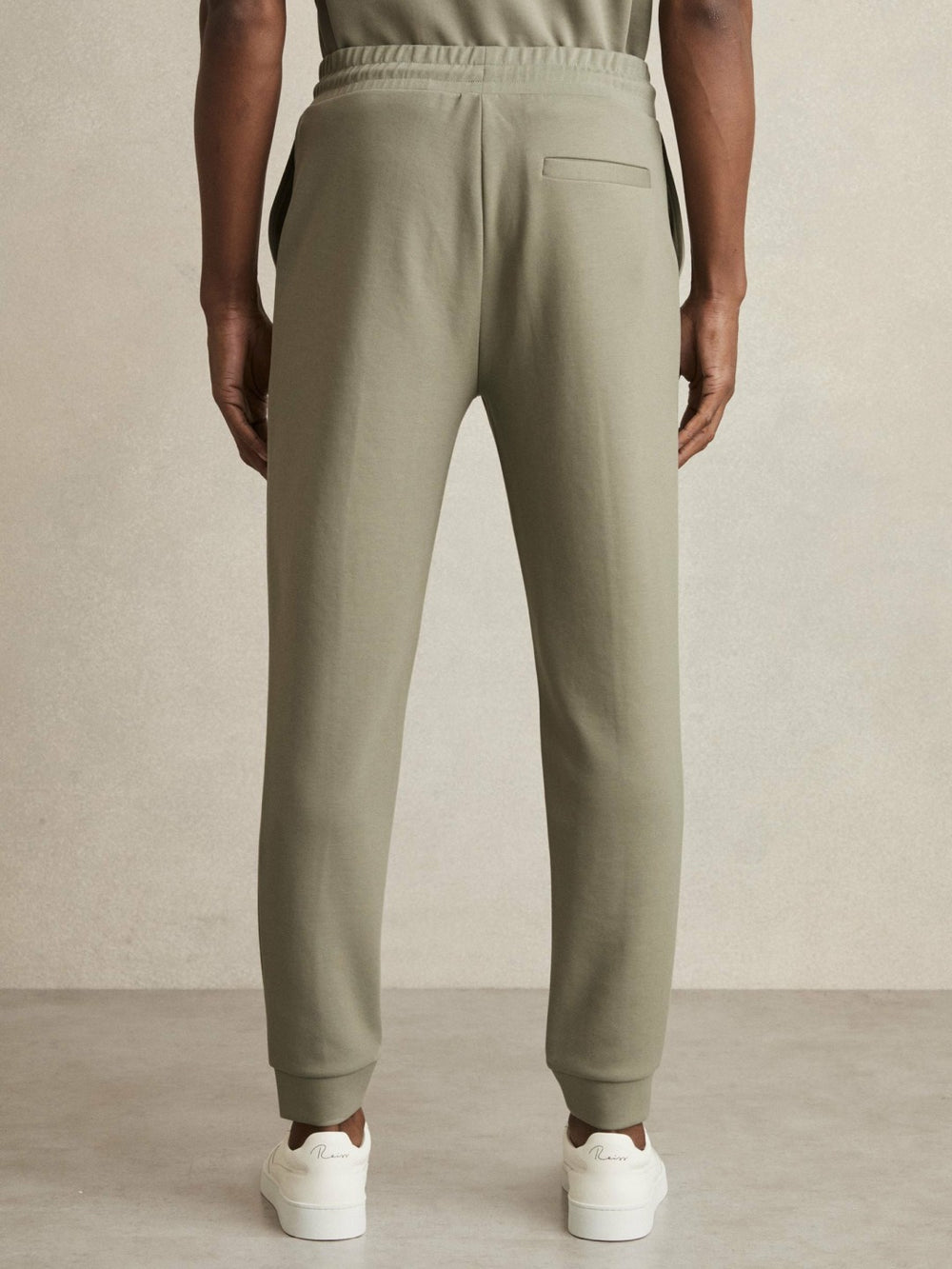 Men Drawstring Jersey Joggers in Sage