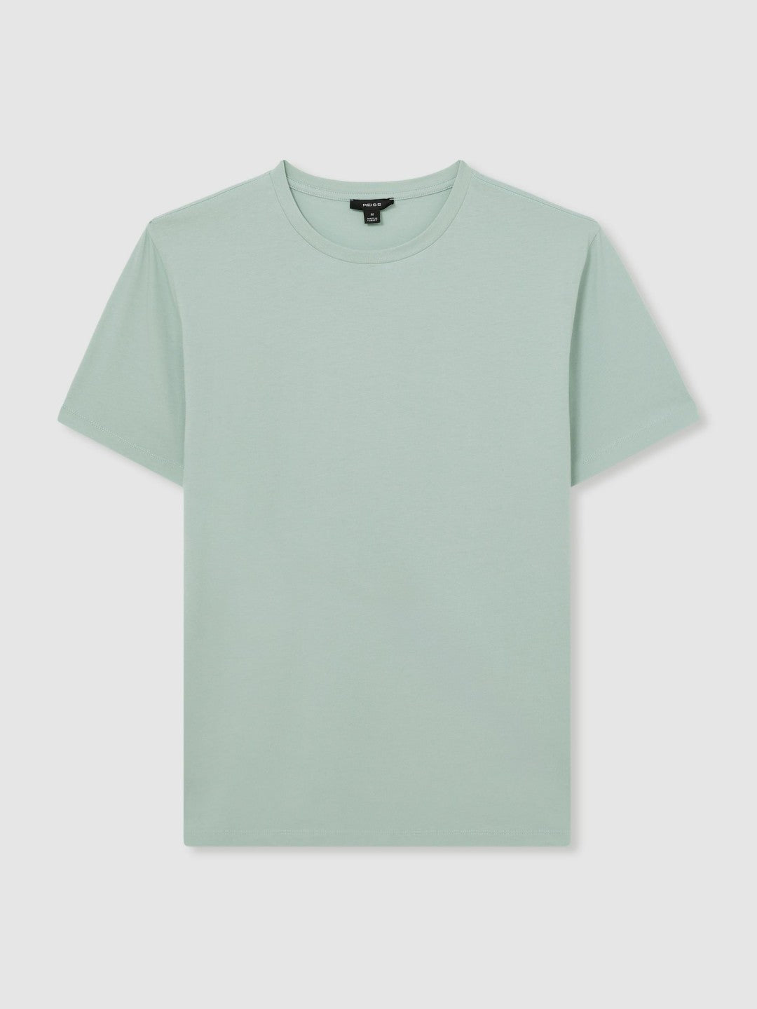 Men Cotton Crew Neck T-Shirt in Mint Green